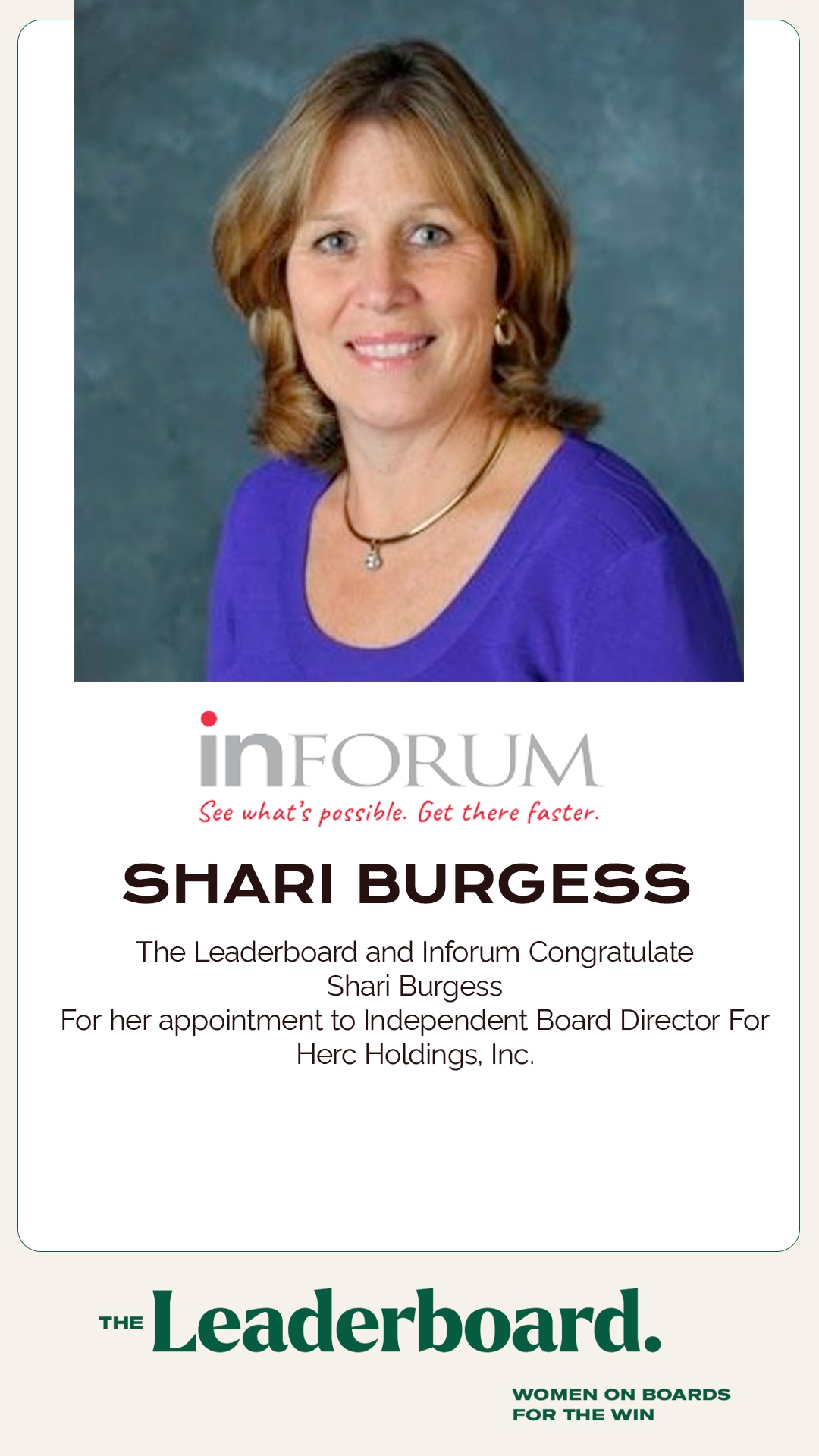 Shari Burgess The Leaderboard: Women on Boards